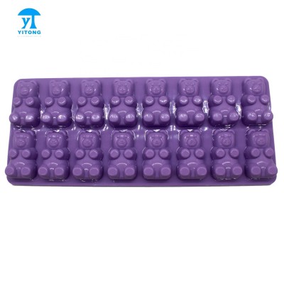 Lovely Design Silicone Cake Cookie Fondant Chocolate Mold Baking Tray, Food Grade Non-toxic 16-hole Silicone Gummy Bear Molds