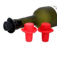 Hat shaped custom vacuum silicone wine bottle rubber stopper saver plug