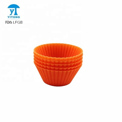 Silicone Cupcake Liners Set Reusable Baking Cups Nonstick Easy Clean Pastry Muffin Molds - 6 Pieces Colorful