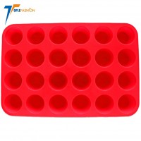 Nonstick BPA Free 24 Cavity Food Grade Egg Muffin Tin Reusable cake molds silicone baking pans