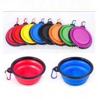 Pet Collapsible Silicone Food & Water Travel Bowl with Clip silicone collapsible pet bowl