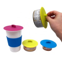 Custom food safe silicone cup cover cup lid,  silicone lid for cups, cans, jars, fit multi opening,