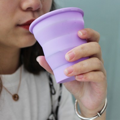 Silicone Collapsible Travel Folding Water Cup, Drinking Mug for Outdoor,  Hiking, Camping- BPA Free, FDA Approved, Reusable