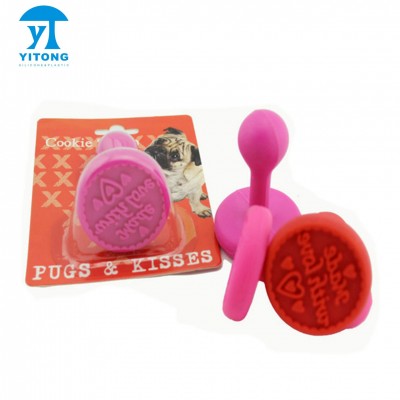 Wood Handle Cookie Stamps -Silicone Hand PressDIY Biscuit Cookie  Stamps